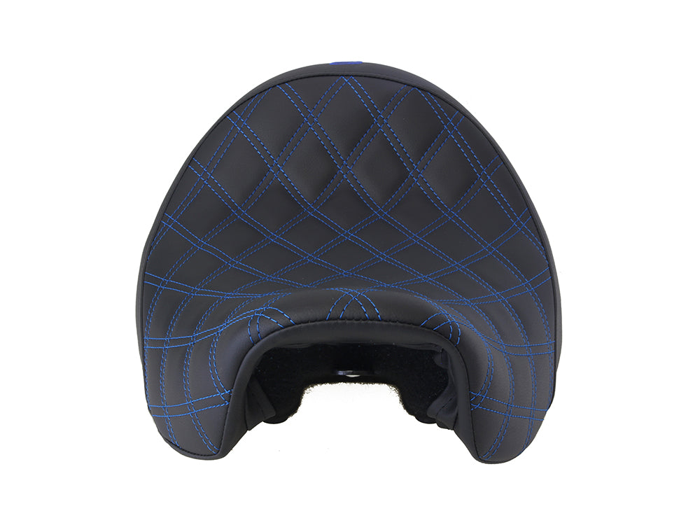 Saddlemen- Renegade LS Solo Seat with Blue Double Diamond Stitch. Fits Dyna 2006-2017.