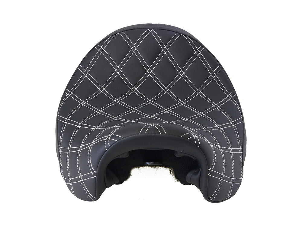 Renegade LS Solo Seat with White Double Diamond Stitch. Fits Dyna 2006-2017.