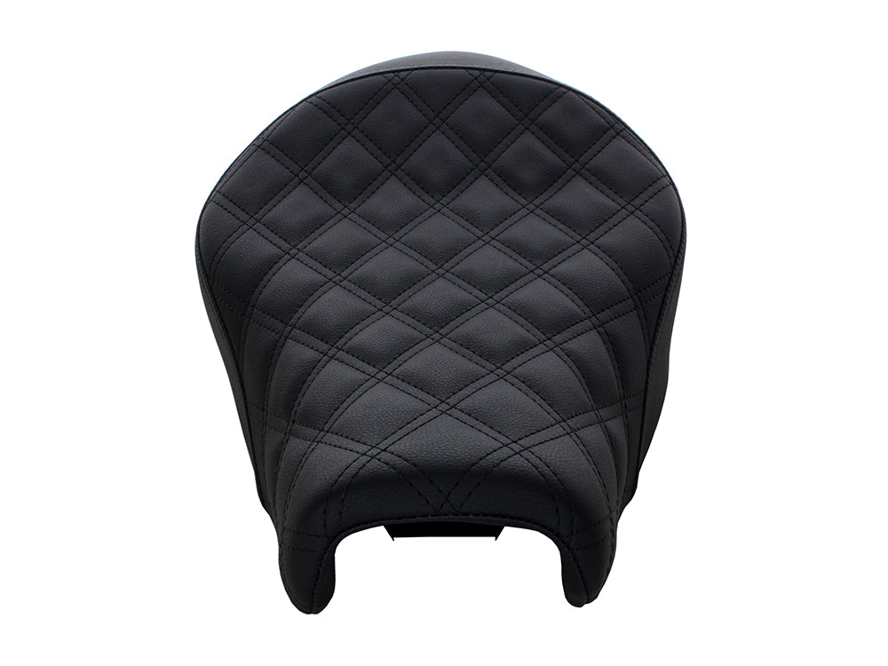 Renegade LS Solo Seat with Black Double Diamond Lattice Stitch. Fits Sportster 2004-2021 with 3.3 Gallon Fuel Tank.