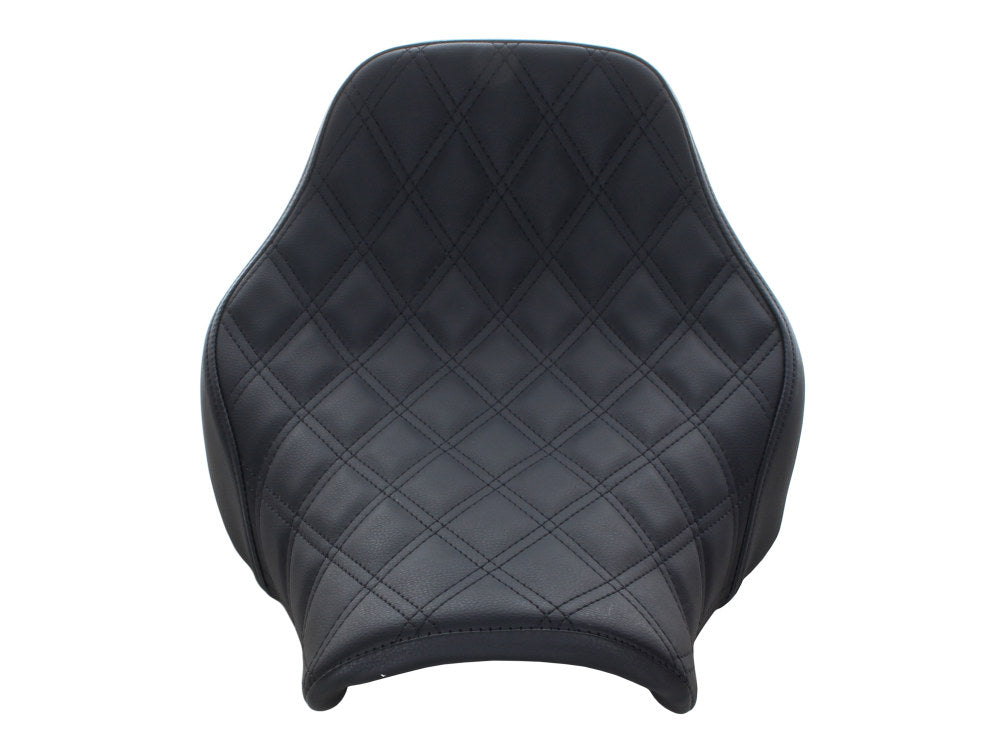 Renegade LS Solo Seat with Black Double Diamond Lattice Stitch. Fits Softail Deluxe 2018-2020 & Heritage Classic 2018up