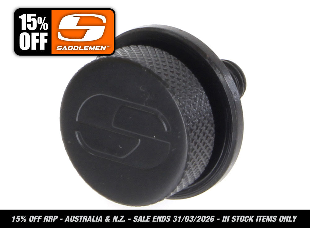 Saddlemen - 1/4in.-20 Knurled Seat Mount Screw – Black. Fits H-D 1996up