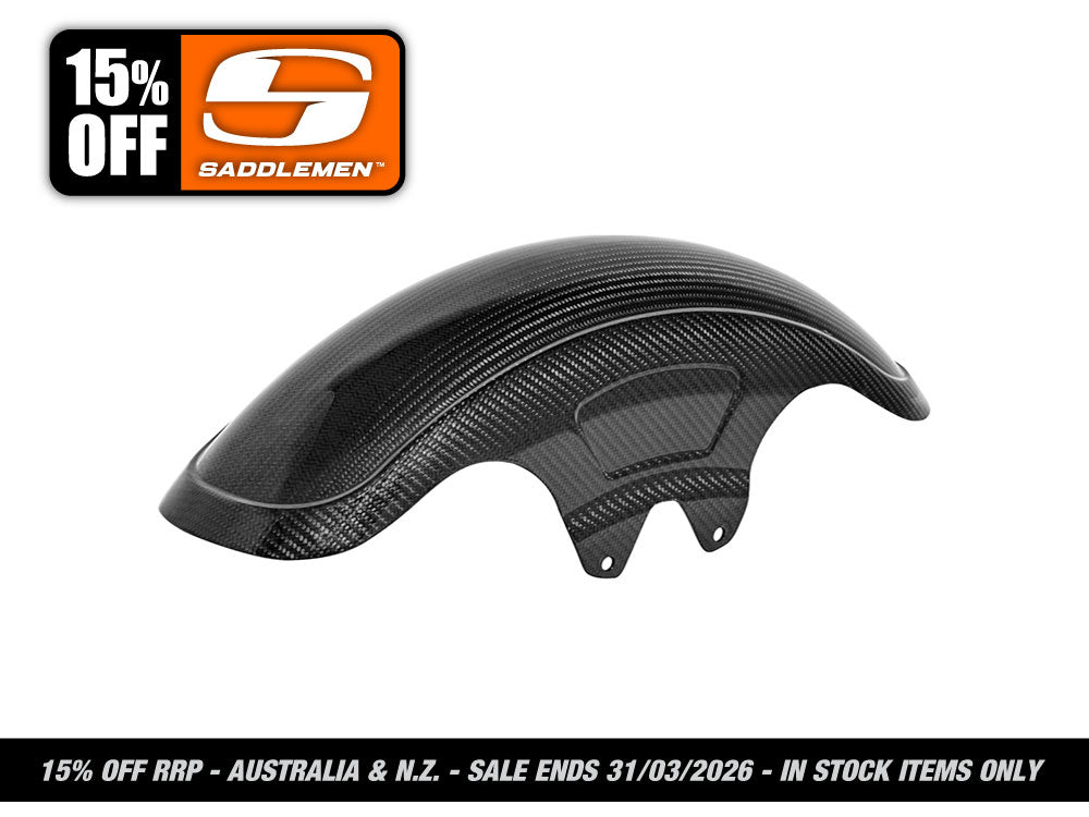 Saddlemen - Shorty Carbon Front Fender – Gloss Finish. Fits Most Touring 2014-2024 with 19in. Front Wheel