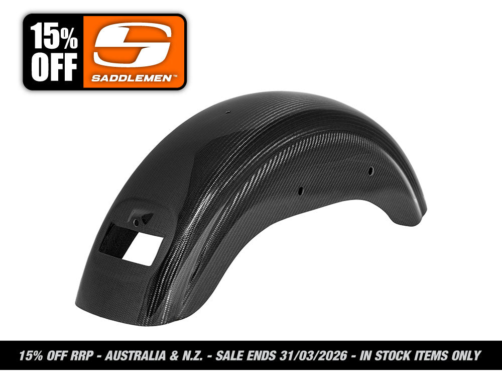 Saddlemen - Carbon Rear Fender – Gloss Finish. Fits Softail Street Bob 2018up, Slim 2018-2021 & Standard 2020-2024