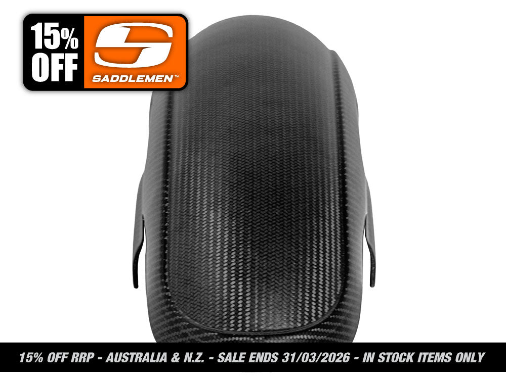 Saddlemen - Shorty Carbon Front Fender – Matte Finish. Fits CVO Touring 2023up, Street Glide & Road Glide 2024up & Touring 2025up with 19in. Front Wheel