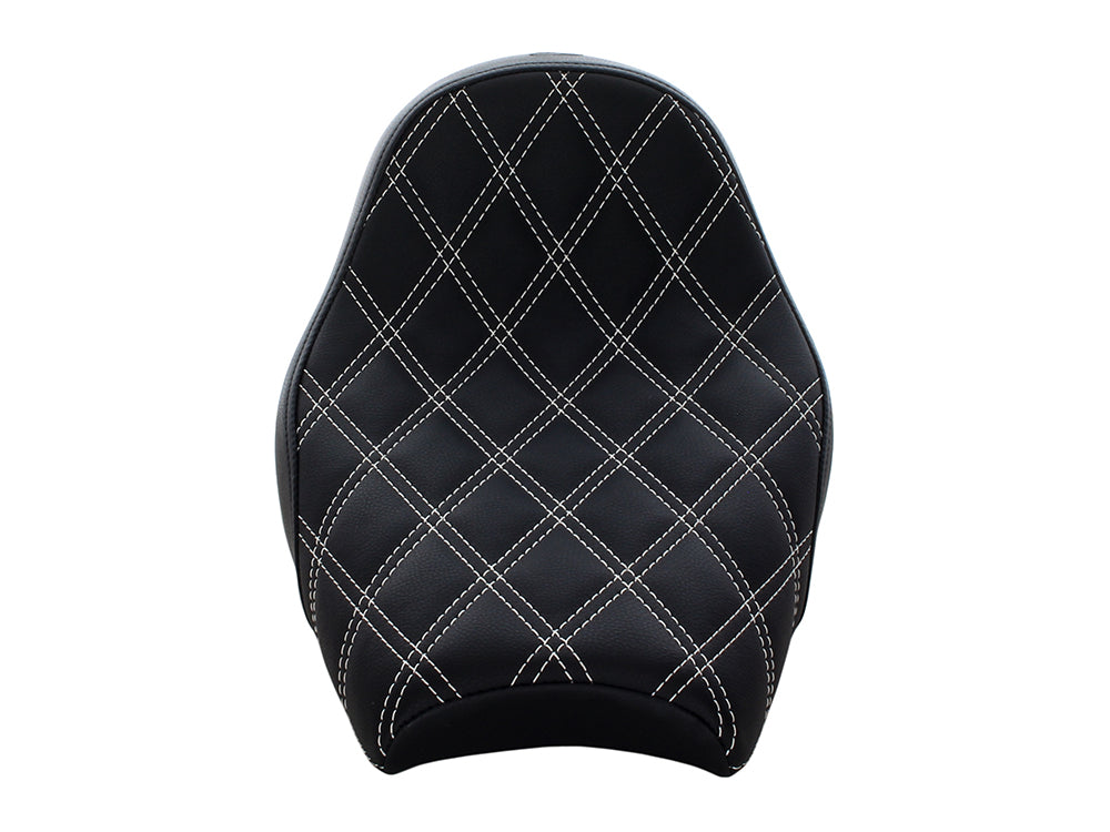 Renegade LS Solo Seat with White Double Diamond Lattice Stitch. Fits Scout Bobber 2018-2024