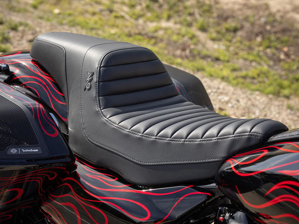Thrashin X Saddlemen Step-Up Tuck & Roll Dual Seat. Fits CVO Touring 2023up, Street Glide & Road Glide 2024up, Touring 2025up