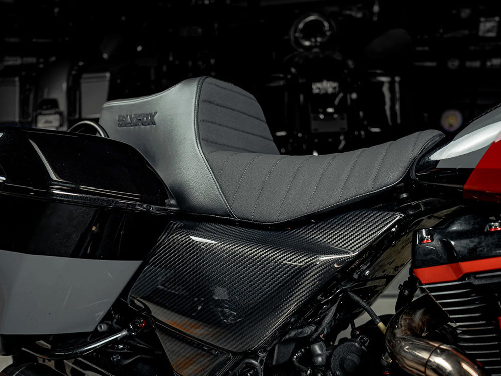 Highnoon Tuck N Roll Dual Seat. Fits CVO Touring 2023up, Street Glide & Road Glide 2024up, Touring 2025up