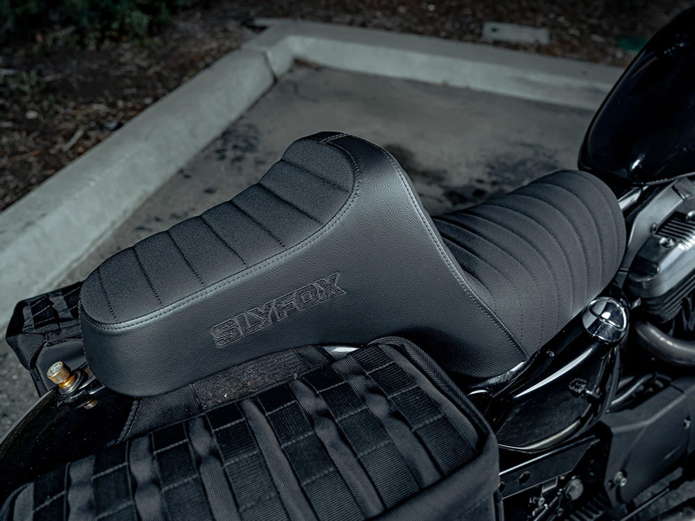 Highnoon Tuck N Roll Dual Seat. Fits Sportster 2004-2021