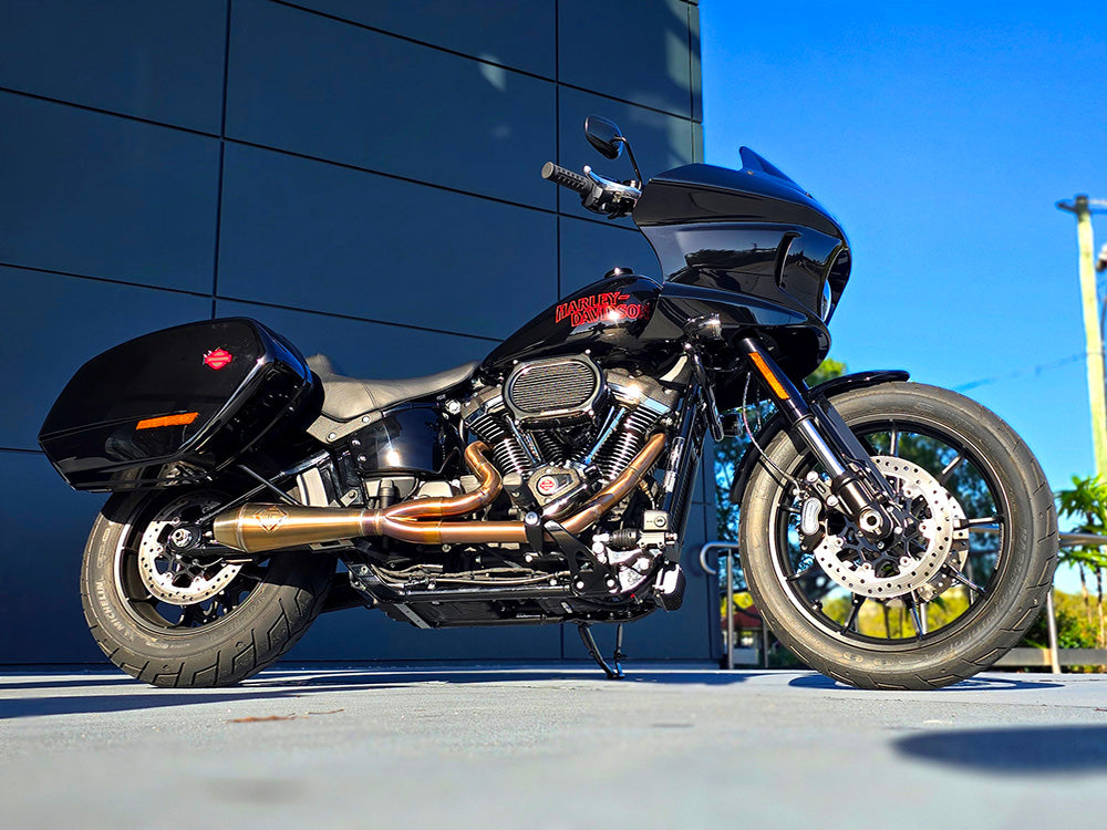 2-into-1 4.5in. Big Bore Exhaust – Stainless Steel. Fits Softail 2018up Non-240 Rear Tyre Models – SP Concepts Exhaust