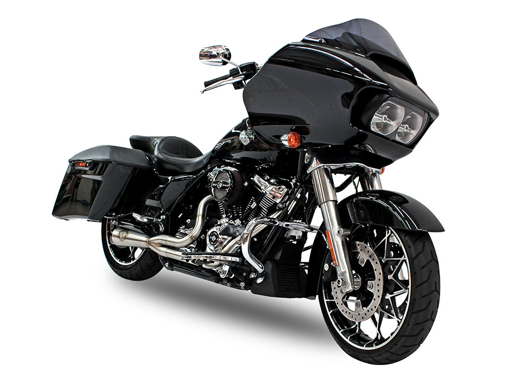 2-into-1 Cutback Exhaust – Stainless Steel with Black End Cap. Fits Touring 2017up – SP Concepts Exhaust