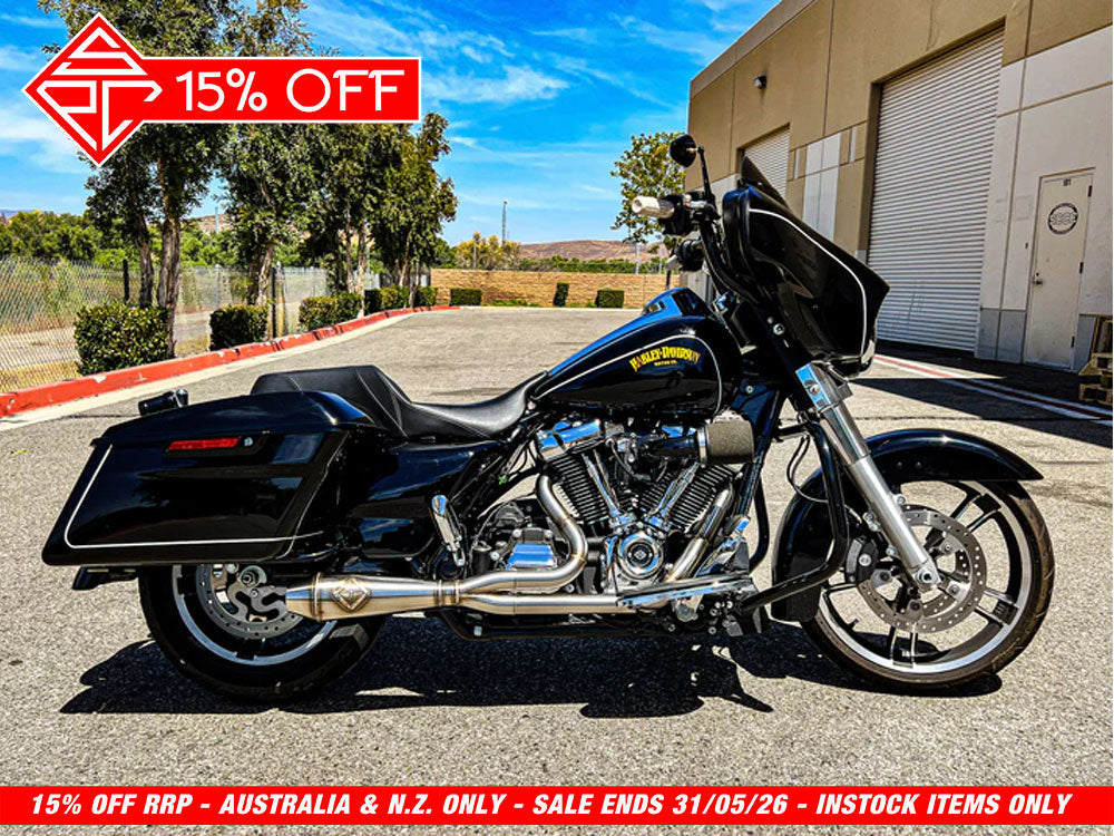2-into-1 4.5in. Big Bore Exhaust – Stainless Steel. Fits Touring 2017up – SP Concepts Exhaust