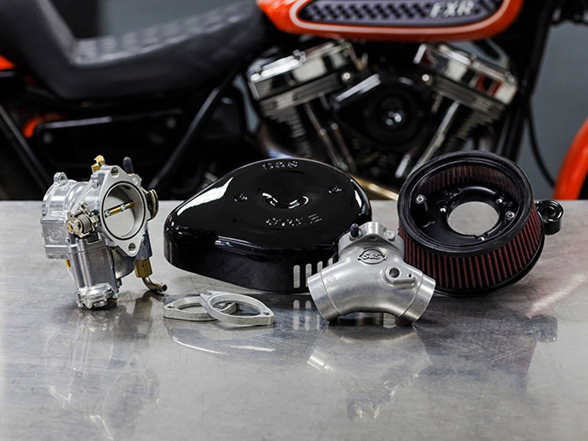 Super G Carburettor Kit. Fits Evo 1984-1999. Black Stealth Air Cleaner.