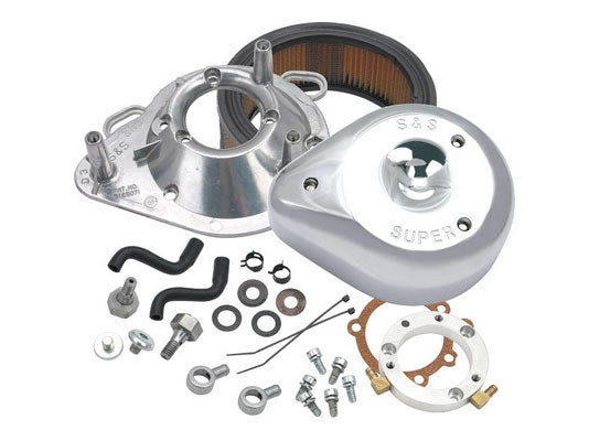 S&S- Teardrop Air Cleaner Kit – Chrome. Fits Sportster 1991-2021 with CV Carburettor or EFI.