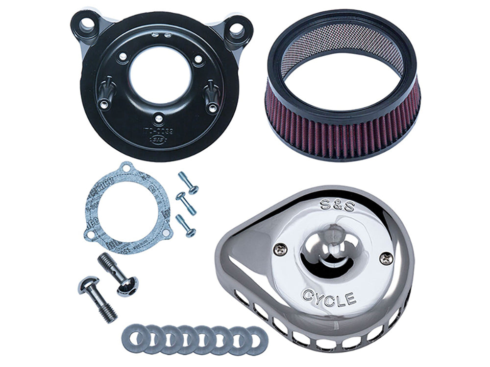 Mini Teardrop Air Cleaner Kit - Chrome. Fits Touring 2008-2016, Softail 2016-2017, CVO Softail 2011-2017 & Dyna Low Rider S 2016-2017 with Throttle-by-Wire