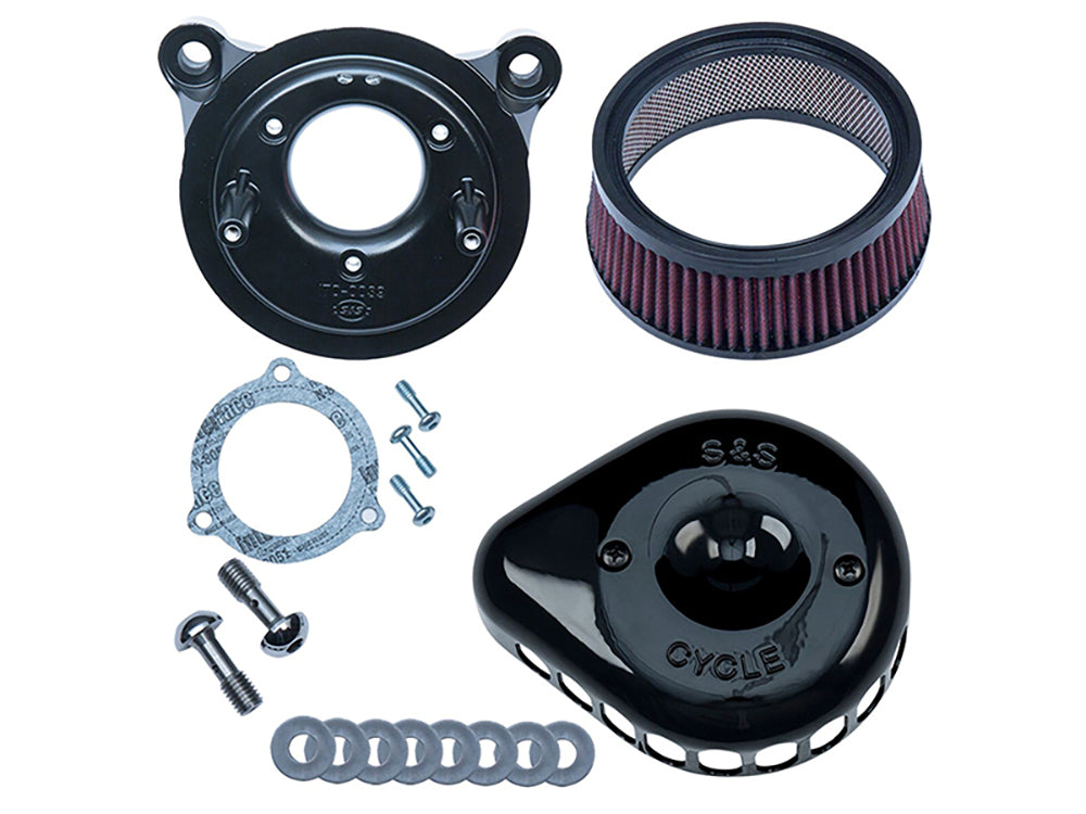 Mini Teardrop Air Cleaner Kit - Black. Fits Touring 2008-2016, Softail 2016-2017, CVO Softail 2011-2017 & Dyna Low Rider S 2016-2017 with Throttle-by-Wire
