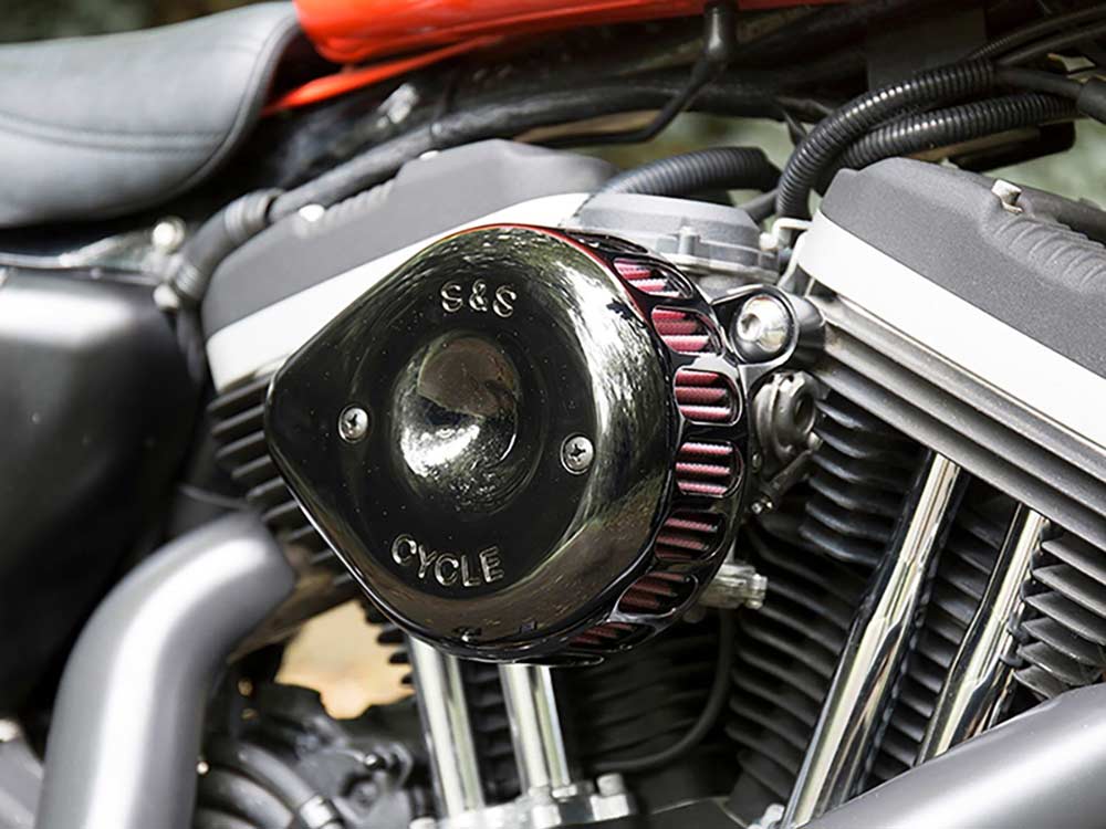 Mini Teardrop Air Cleaner Kit - Black. Fits Sportster 2007-2021 with EFI.