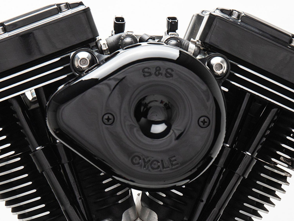 Mini Teardrop Air Cleaner Kit - Black. Fits Big Twins 1993-2017 with CV Carb or Cable Operated Delphi EFI.