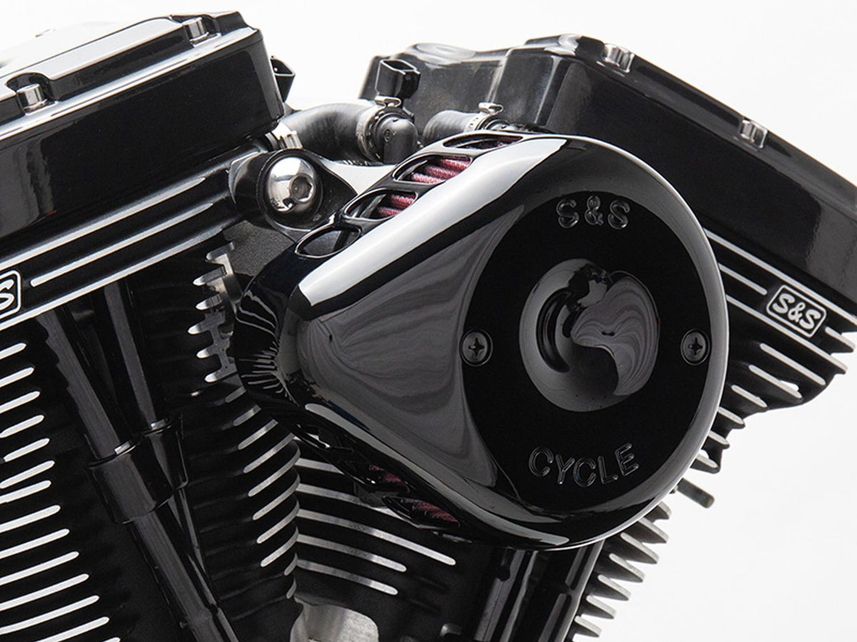 Mini Teardrop Air Cleaner Kit - Black. Fits Big Twins 1993-2017 with CV Carb or Cable Operated Delphi EFI.