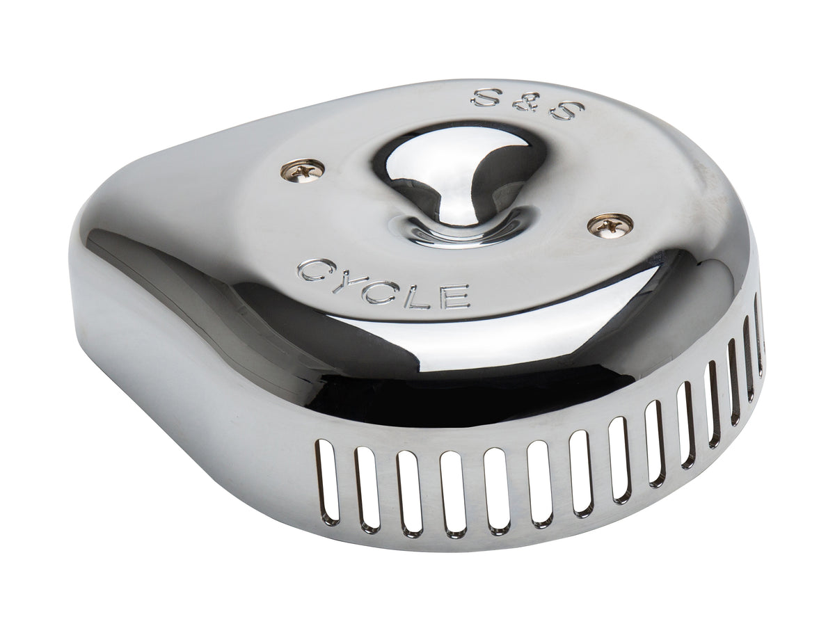 Slasher Teardrop Air Cleaner Cover - Chrome. Fits S&S Stealth Air Cleaners.