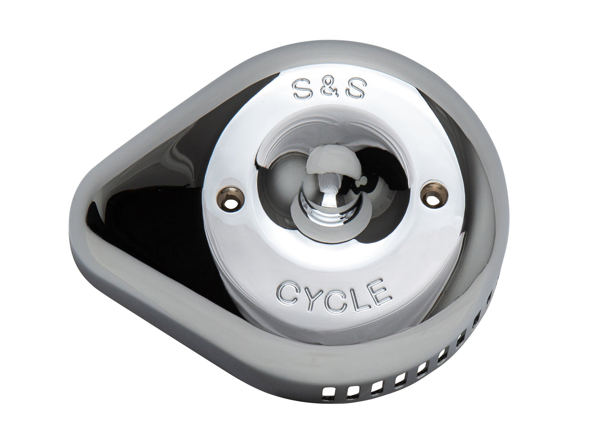 Slasher Teardrop Air Cleaner Cover - Chrome. Fits S&S Stealth Air Cleaners.