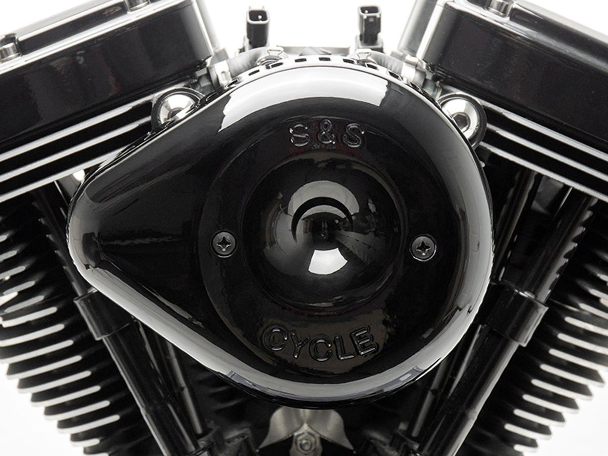 Slasher Teardrop Air Cleaner Cover - Black. Fits S&S Stealth Air Cleaners.