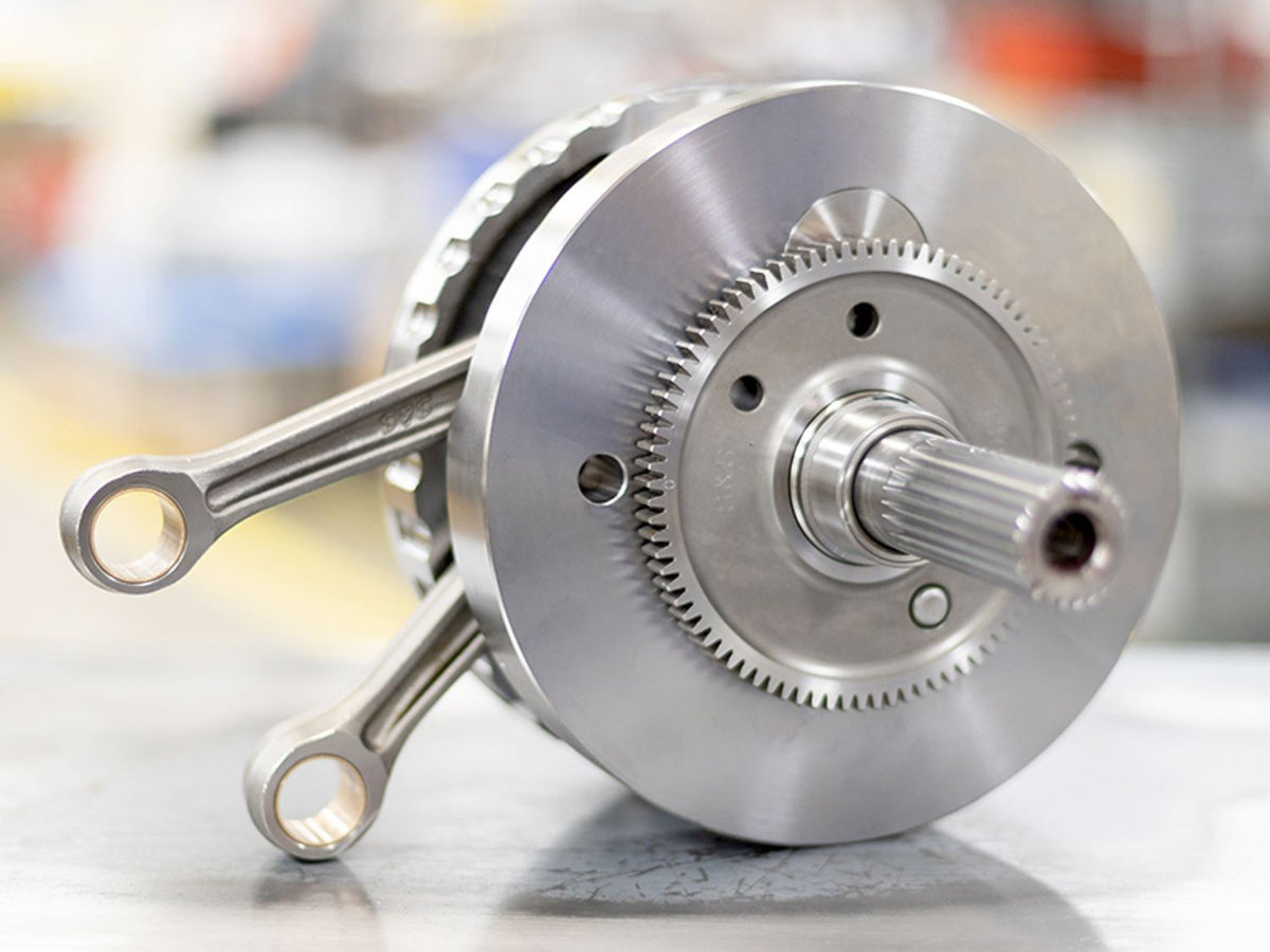 131/136ci, 4-5/8in. Stroker Flywheel Assembly. Fits 107/114/117ci Milwaukee-Eight 2017up when using S&S 4.250 Big Bore Cylinders.