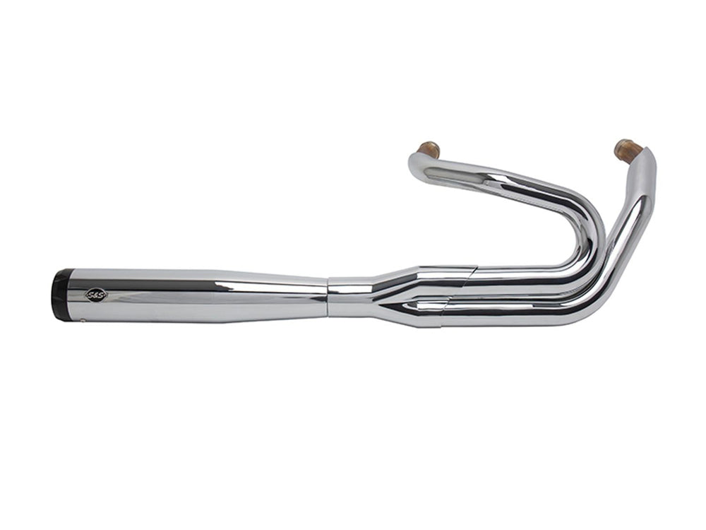 S&S- 2-Into-1 SuperStreet Exhaust – Chrome With Black End Cap. Fits Breakout & Fat Boy 2018up & FXDR 2019up.