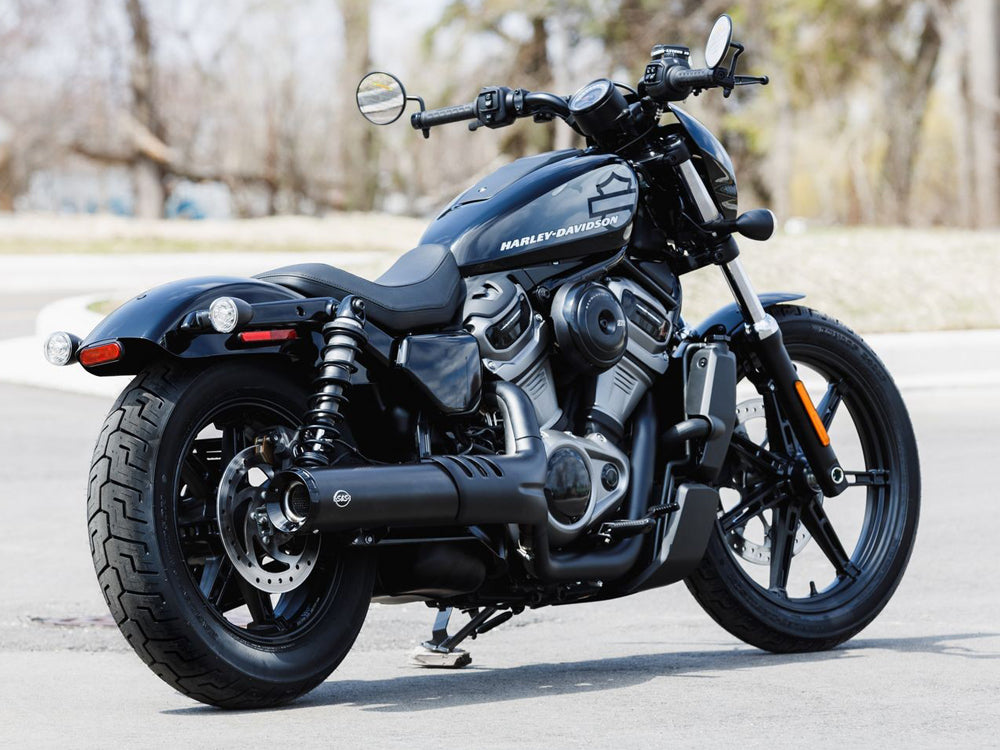 4.5in. Grand National Slip-On Muffler - Black with Black End Cap. Fits Nightster 975 2022up