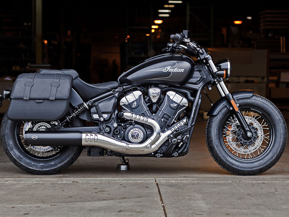 Grand National Slip-On Muffler - Black with Black End Cap. Fits Indian Scout 2025up