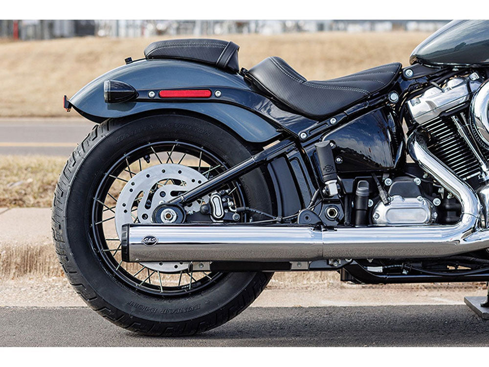 4in. Grand National Slip-On Muffler - Chrome with Black End Cap. Fits Softail Street Bob, Low Rider S, Low Rider ST & Heritage 2025up