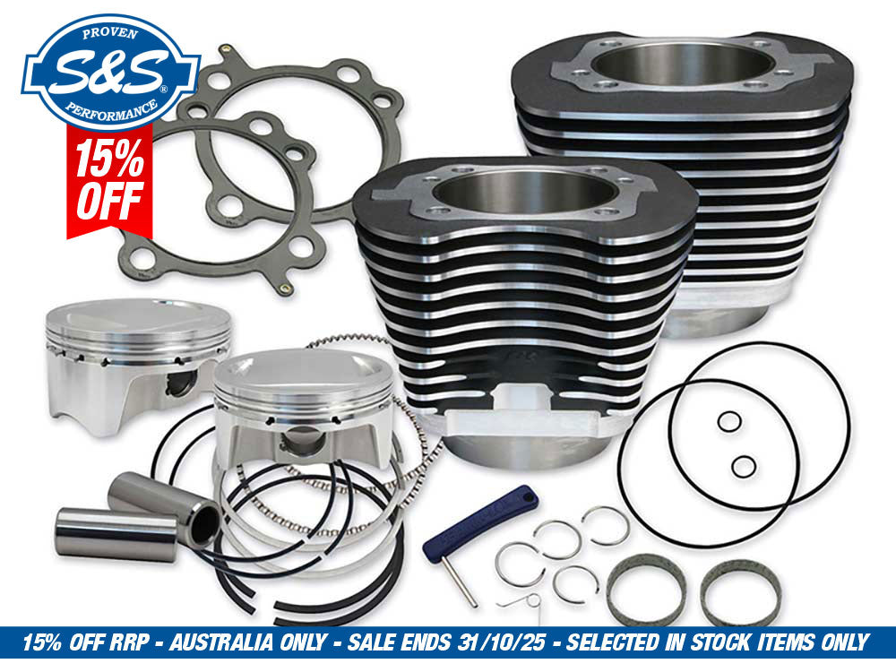 S&S- 107ci Big Bore Kit – Black. Fits Twin Cam 2007-2017.