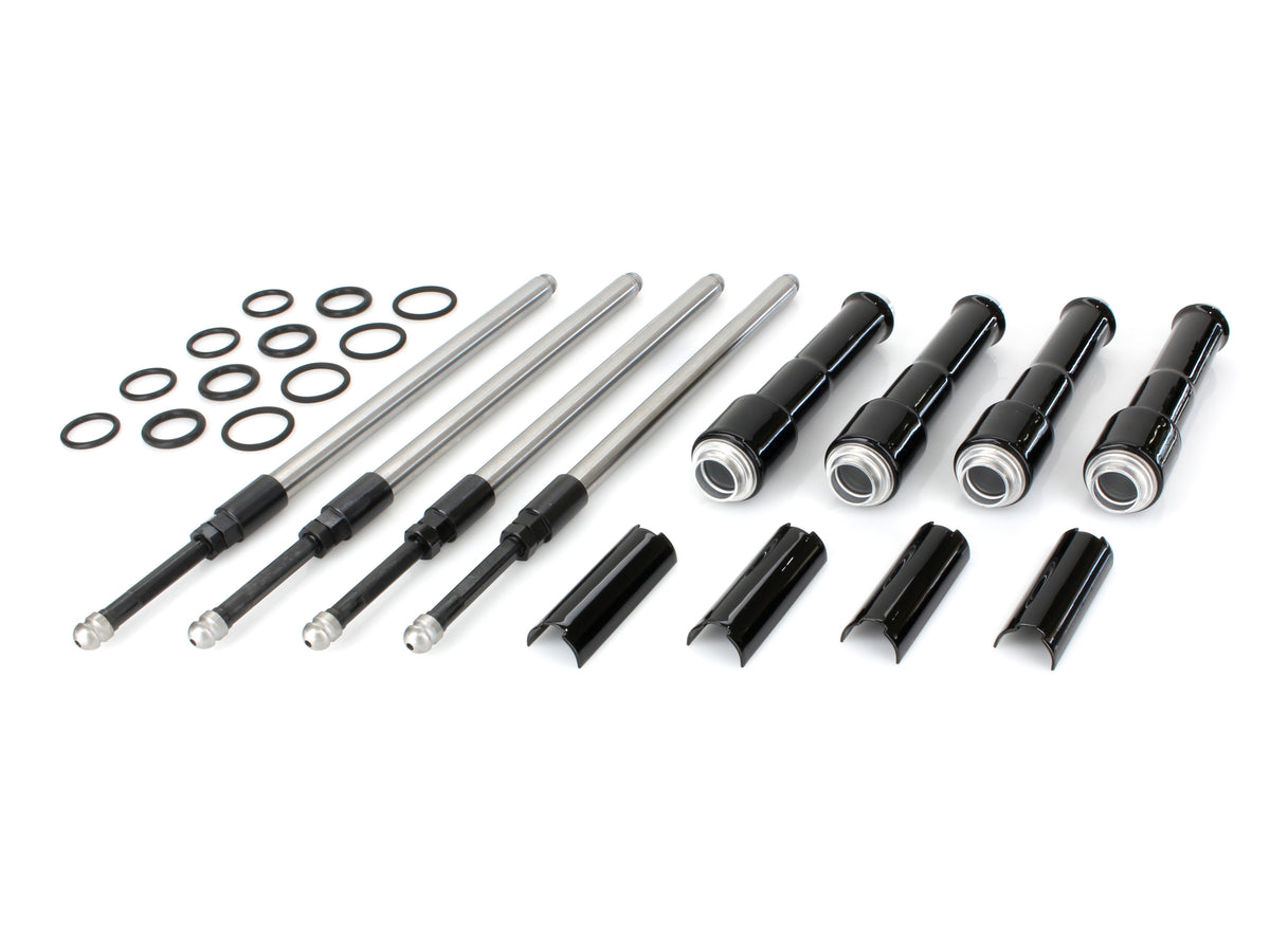 Quickee Adjustable Pushrod Kit - Black. Fits Milwaukee-Eight 2017up.