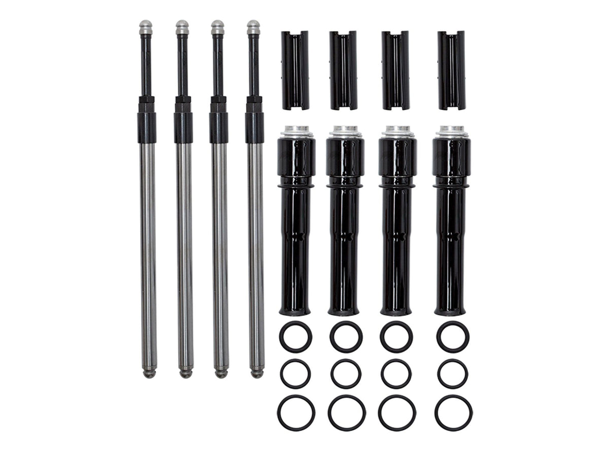 Quickee Adjustable Pushrod Kit - Black. Fits Twin Cam 1999-2017.