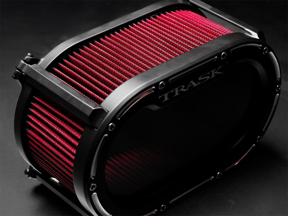 Big Papi Air Cleaner Kit – Reverse Cut Black. Fits CVO Touring 2023up, Street Glide & Road Glide 2024up, Touring 2025up & Softail 2025up – Trask Performance