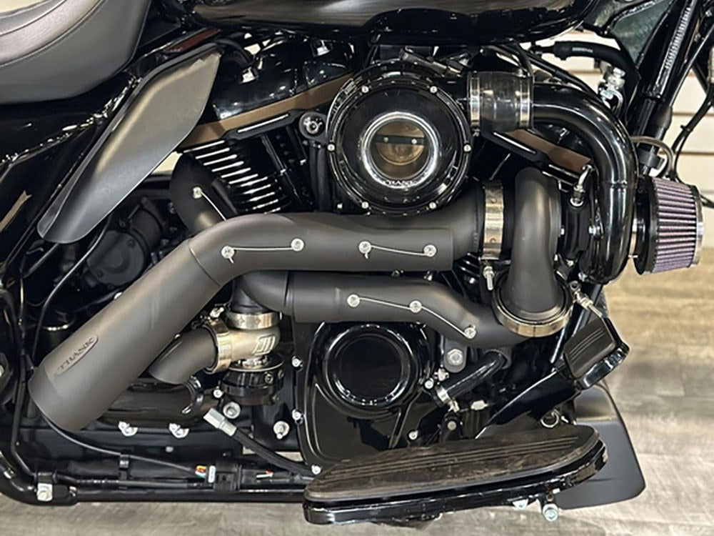Trask- Tornado Turbo Kit – Black Exhaust, Black Billet. Fits Touring 2017up and Softail 2018up.