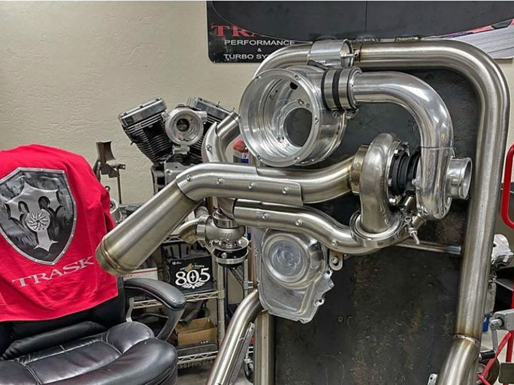 Trask Performance - Tornado Turbo Kit – Stainless Exhaust, Polished Billet. Fits Touring 2017-2023 and Softail 2018-2024