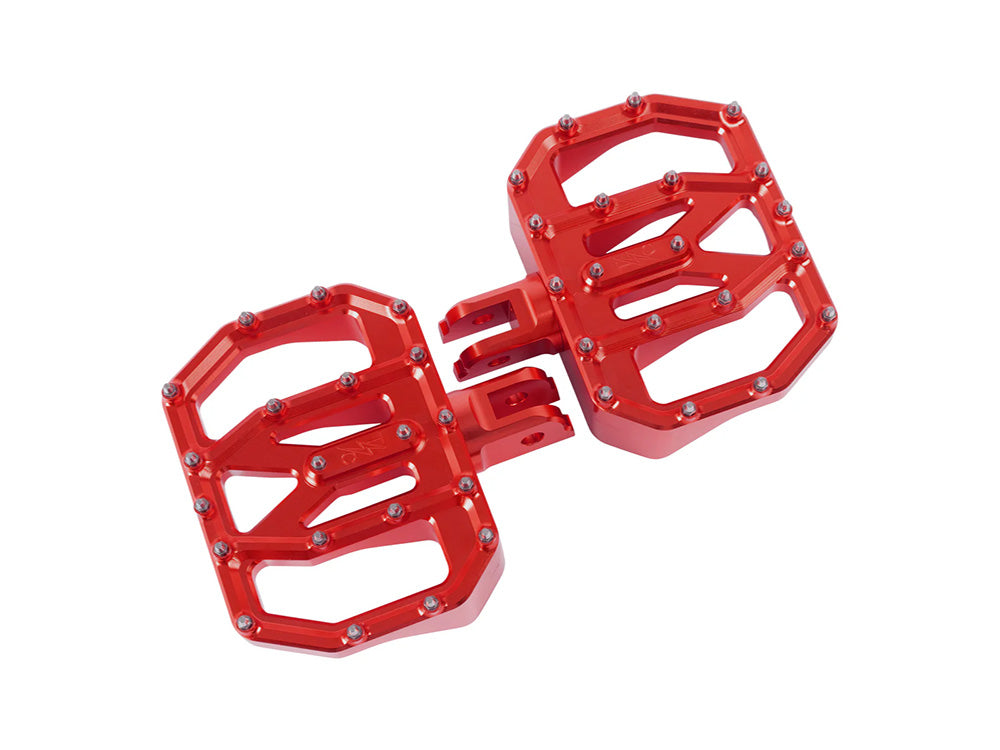 Aggressor Mini Floorboards - Red. Fits Softail 2018up Front Rider