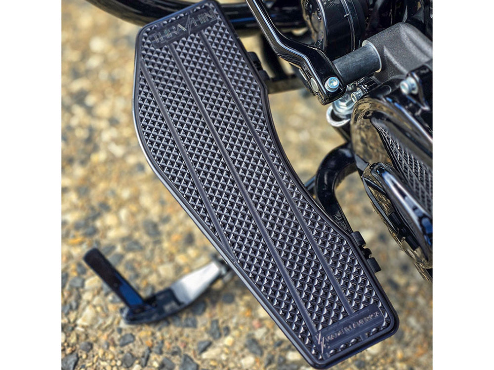 Bagger Rider Floorboards – Black. Fits Touring 1980up, FL Softail 1986-2017 & Dyna Switchback 2012-2016 – Thrashin Supply
