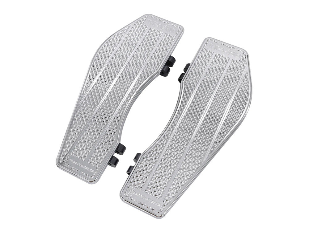 Bagger Rider Floorboards - Chrome. Fits Touring 1980up, FL Softail 1986-2017 & Dyna Switchback 2012-2016