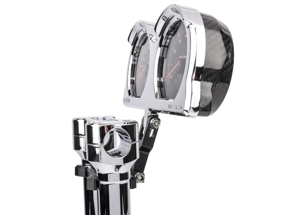Thrashin Holeshot Risers to Gauges Relocation Bracket – Black. Fits Thrashin’ Gauge housings – Thrashin Supply