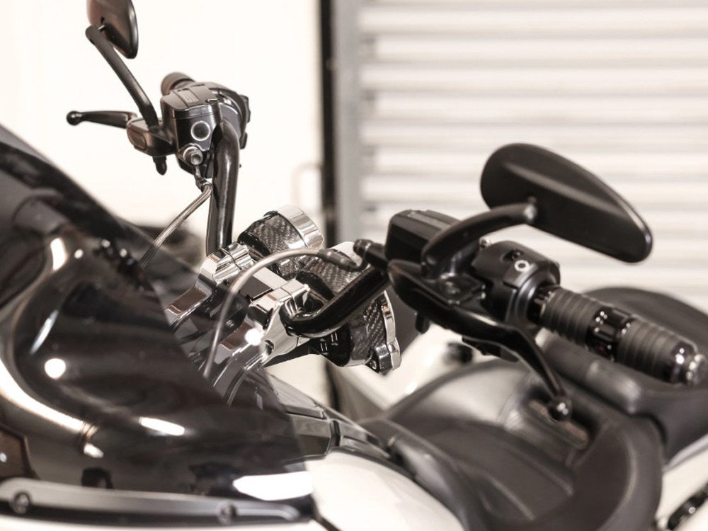 Thrashin Risers to Gauges Relocation Front Extension Bracket – Black. Fits Road Glide 2015up – Thrashin Supply