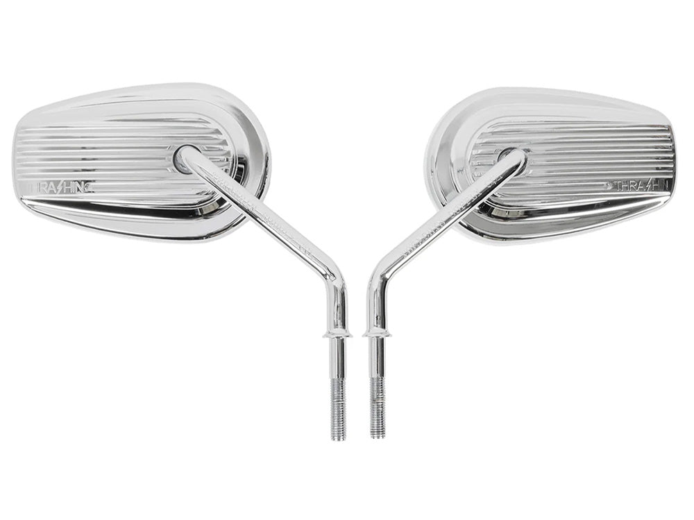 Billet Mini Mirrors Finned - Chrome