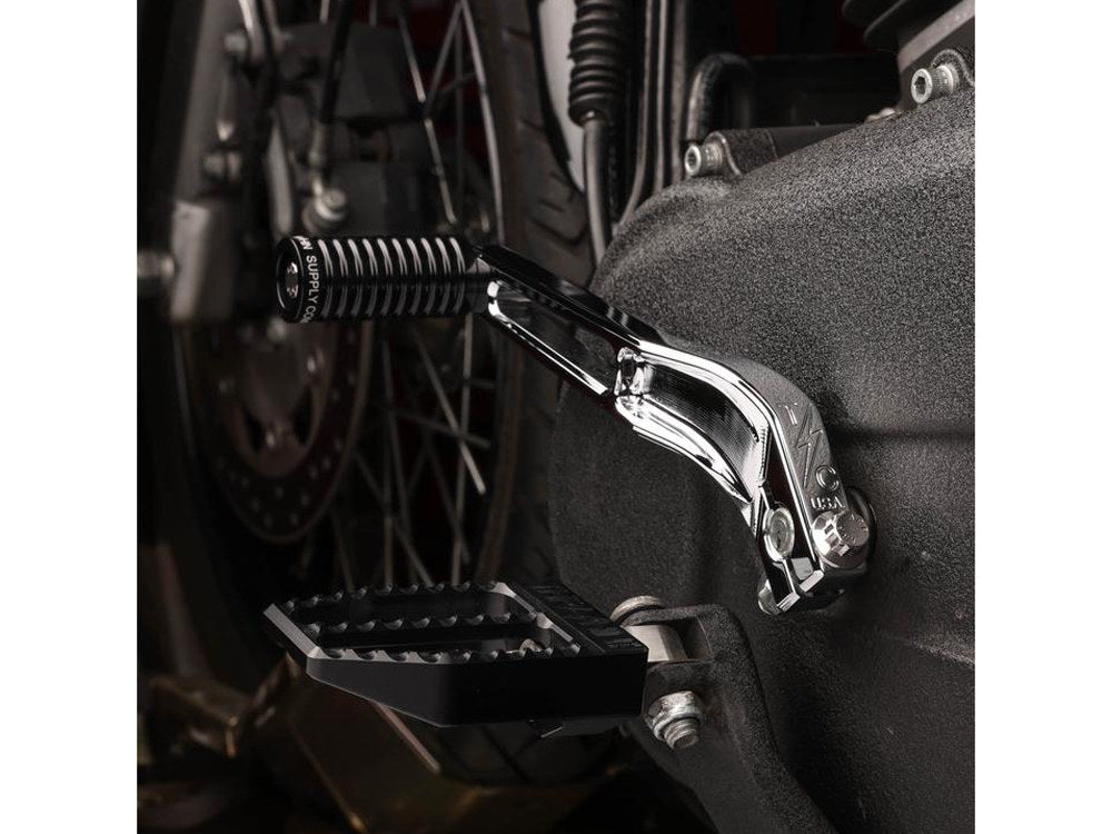 Billet Shift Lever - Chrome. Fits Dyna 1991-2017 with Mid Controls & 2018up Softail with OEM Forward Controls
