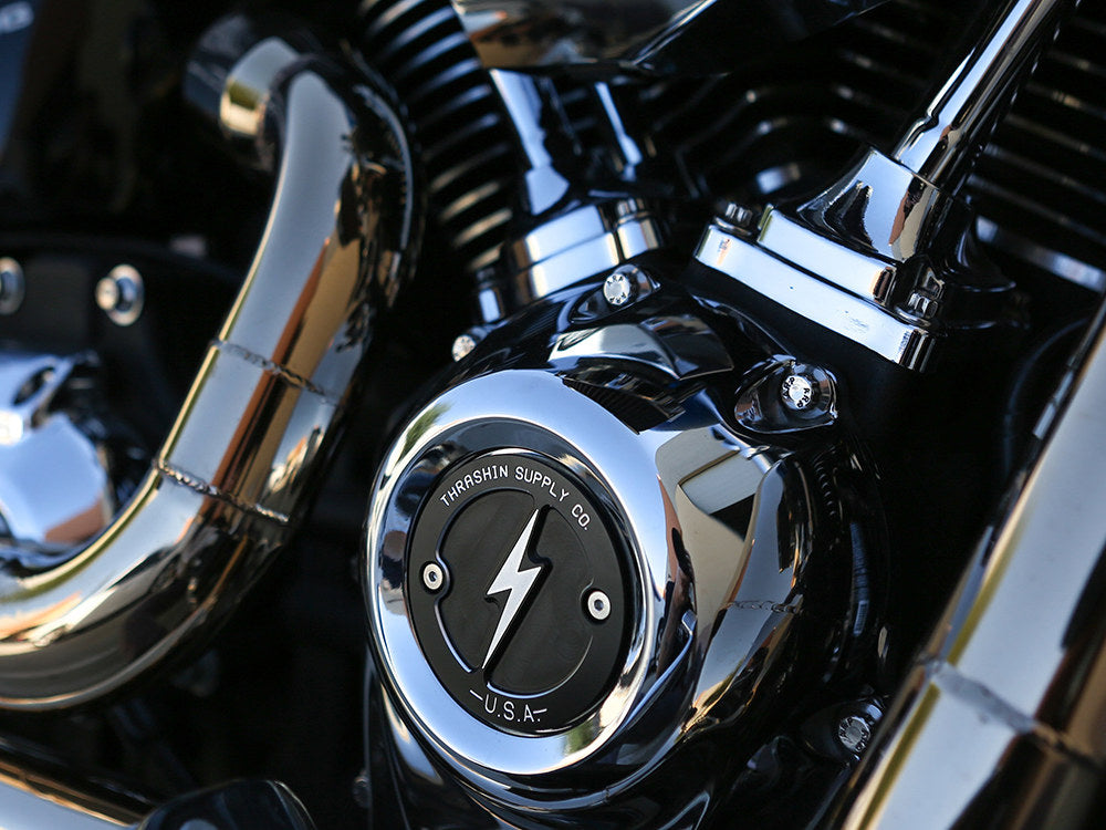 Dished Points Cover – Black. Fits Softail 2018-2024 & Most Touring 2017-2024 – Thrashin Supply