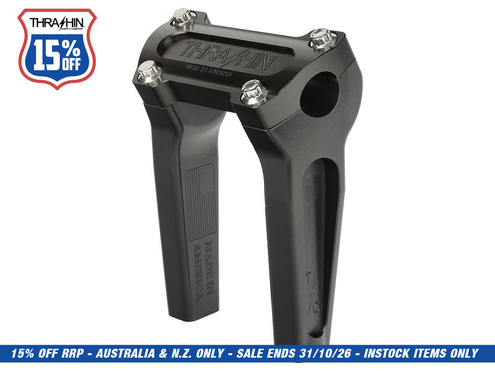 6in. Straight Thrashin Risers - Black. Fits 1in. Handlebar