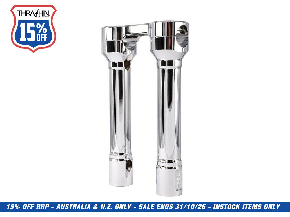 8in. Hole Shot Risers - Chrome. Fits 1in. Handlebar