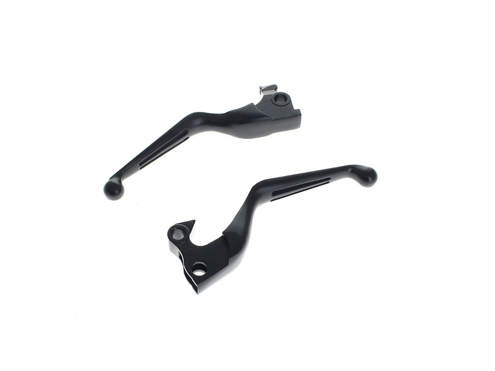 Slotted Hand Levers - Black. Fits Sportster 2014-2021