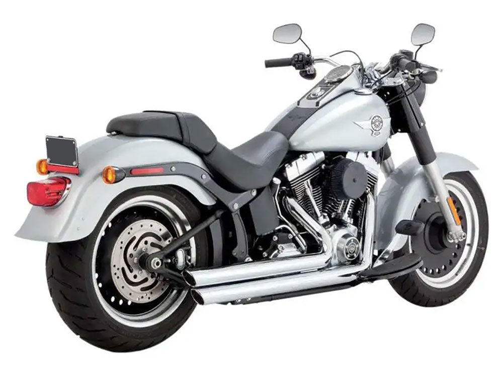 Big Shots Staggered Exhaust - Chrome. Fits Softail 1986-2017 Non-240 Tyre Models