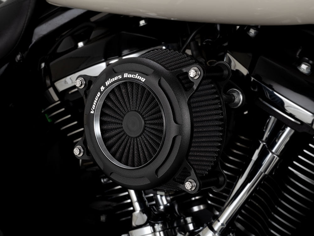 VO2 Onyx Air Cleaner Kit - Wrinkle Black. Fits CVO Touring 2023up, Street Glide & Road Glide 2024up, Touring 2025up & Softail 2025up