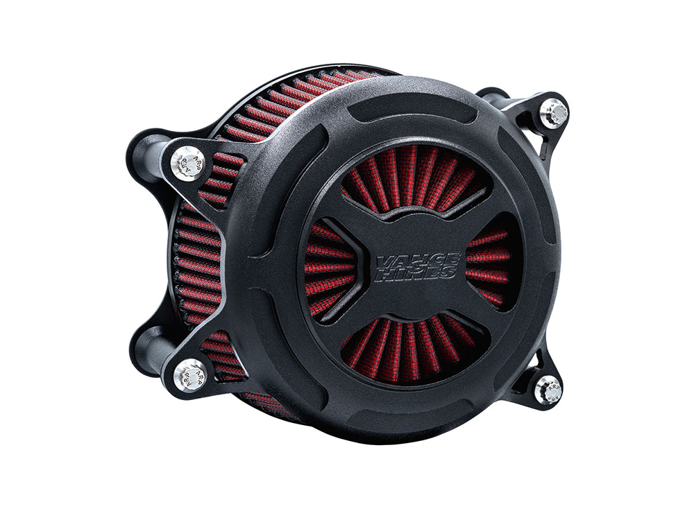 VO2 X Air Cleaner Kit - Wrinkle Black. Fits Touring 2017-2024 & Softail 2018-2024